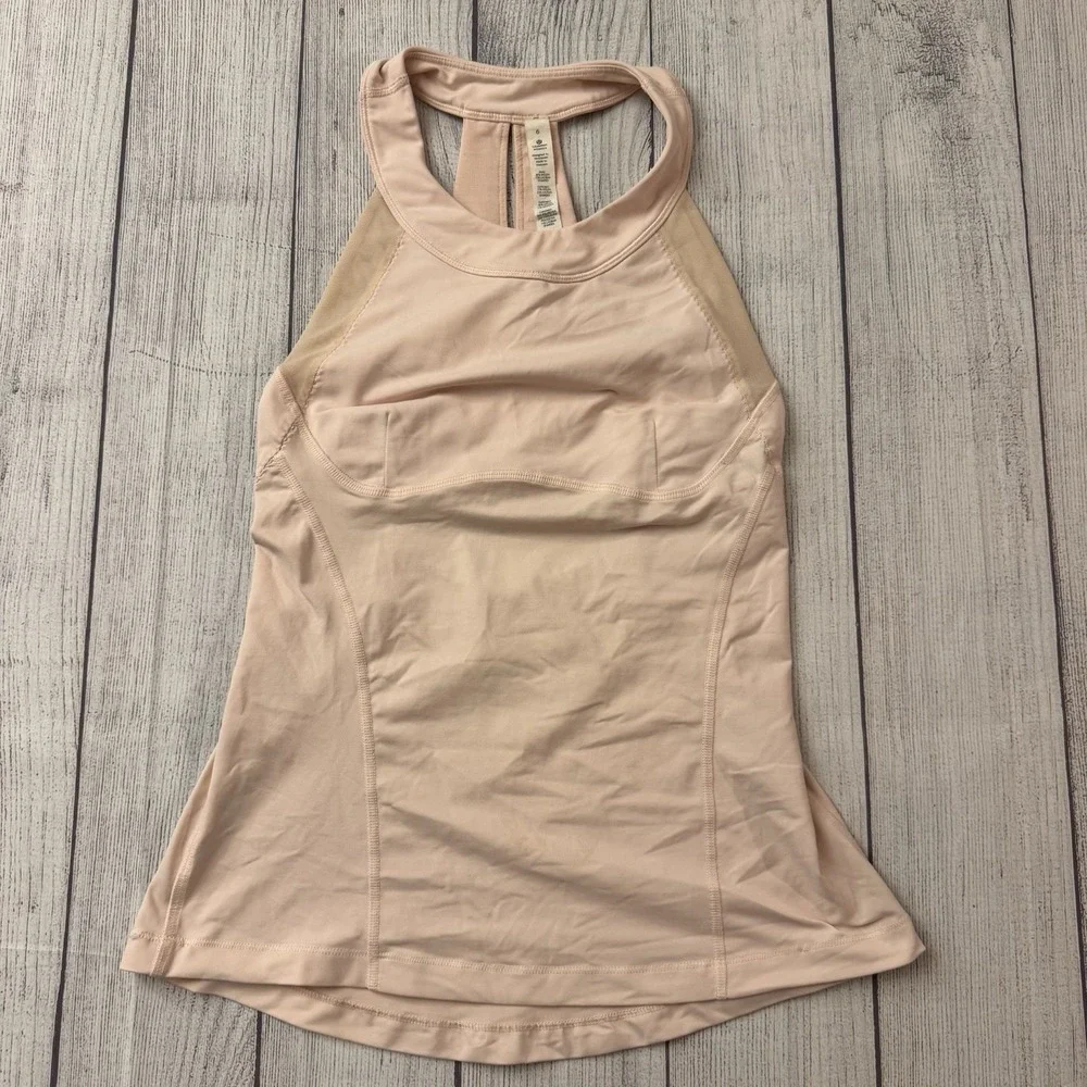 Lululemon Run Make It Count Tank Parfait Pink Size 6 Racerback Mesh Yoga